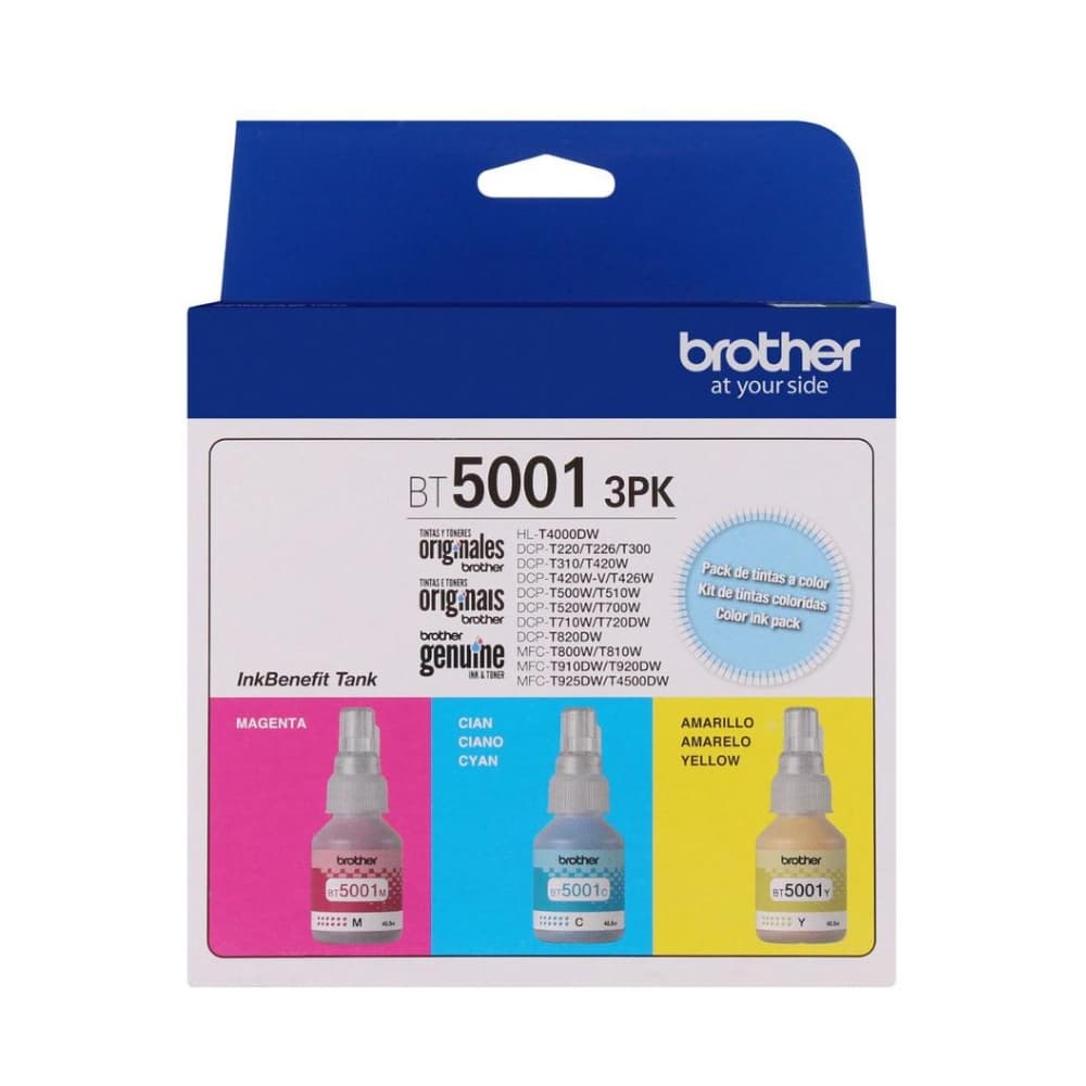 Cartucho Kit de Tintas Brother 5001 3PK Original (Bt5001) CP-T300W, T310, T500W: imagen 2