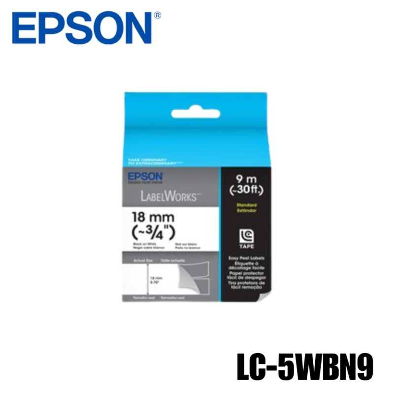 Cinta de Impresora Epson (LC-5WBN9) Original Negro sobre Blanco LC-5WBN9 | 1500 Pag