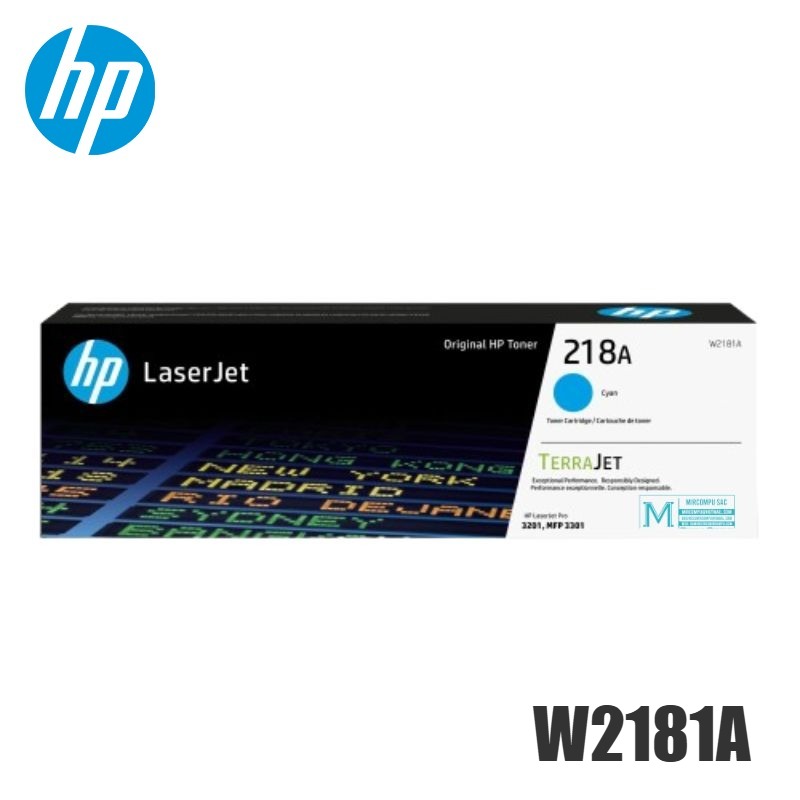 Toner HP 18A Original Cyan (W2181A) Pro 3201dw MFP 3301cdw 3301fdw | 1200 Pag