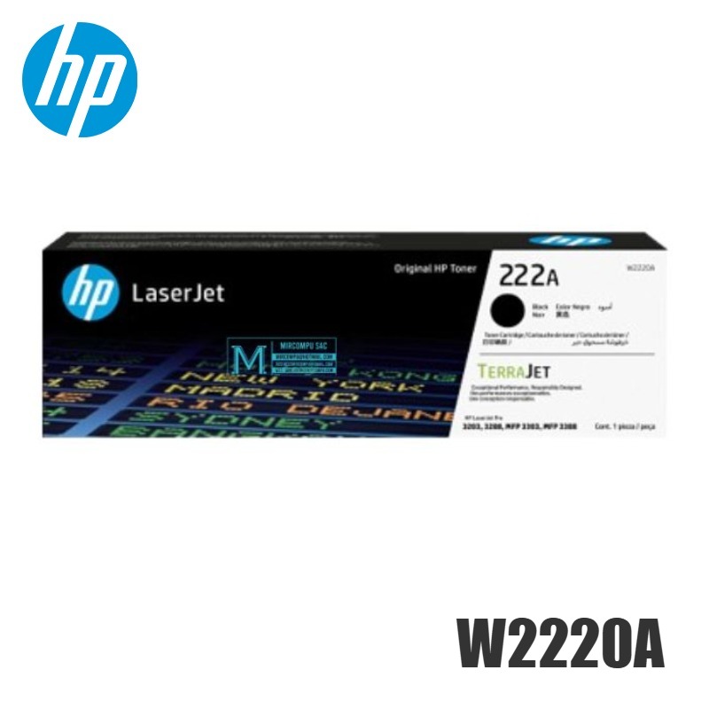 Toner HP 220A Original Negro (W2220A) LaserJet Pro 3203dw, 3204dw, MFP 3303fdw | 1300 Pag