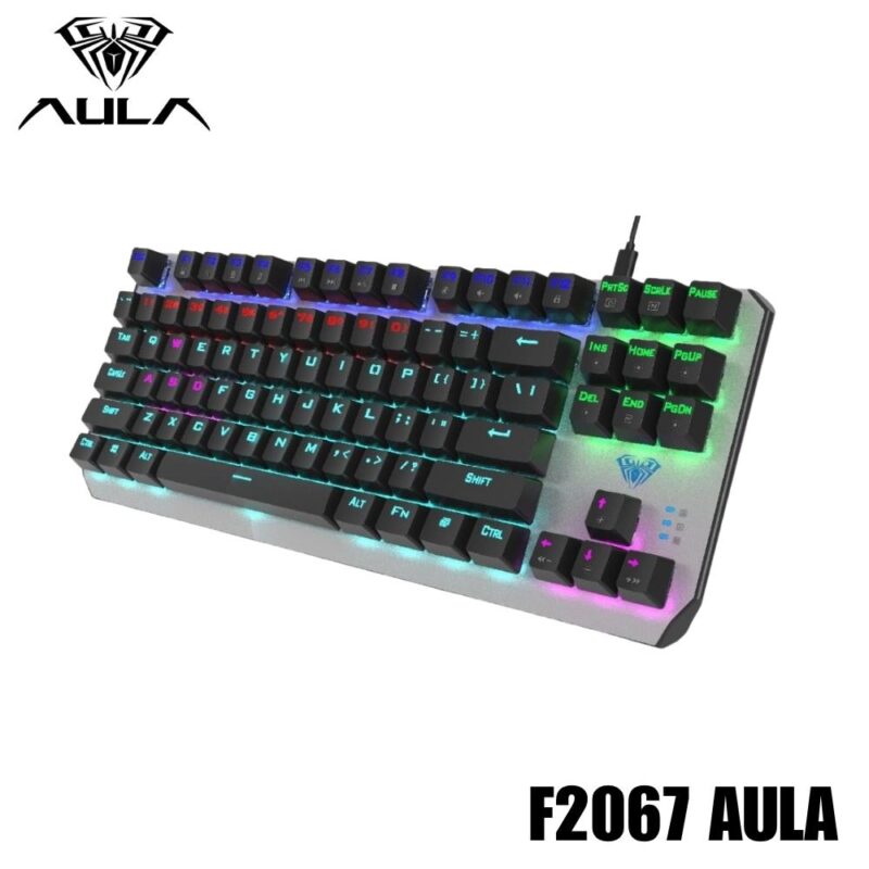 Teclado Mecánico Gamer F2067 AULA RGB Negro Switches de Precisión para Rendimiento en Juegos y Escritura