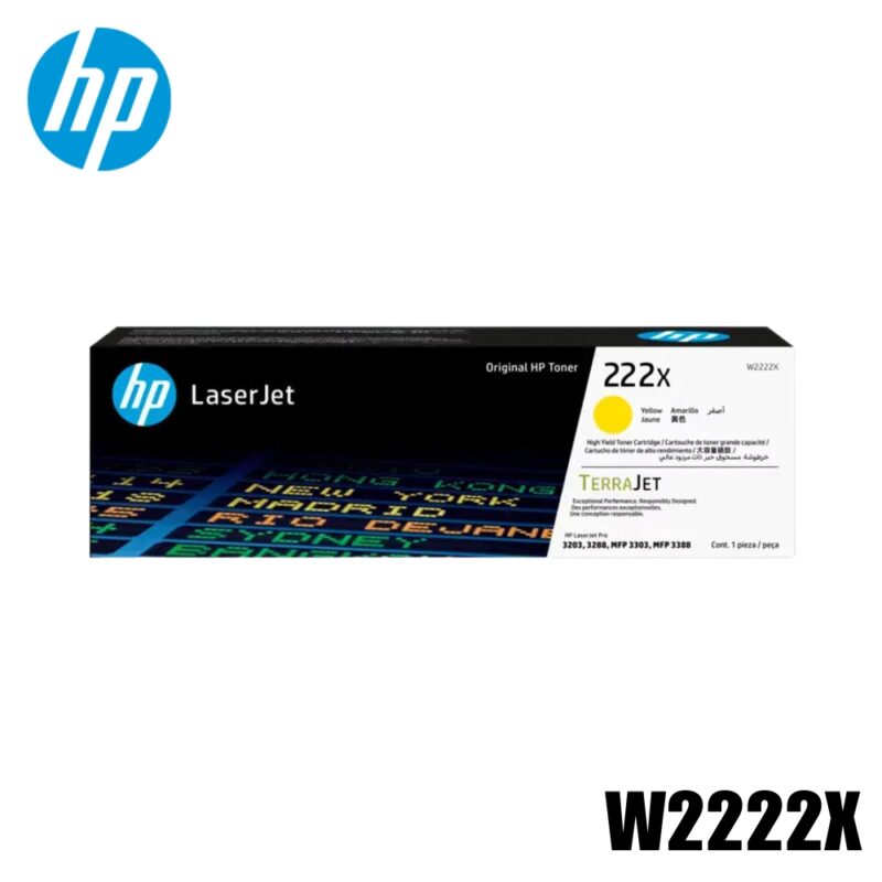 Toner HP 222X Original Amarillo (W2222X) Color LaserJet Pro 4201dn, 4201dw, MFP 4301fdn | 4500 Pag