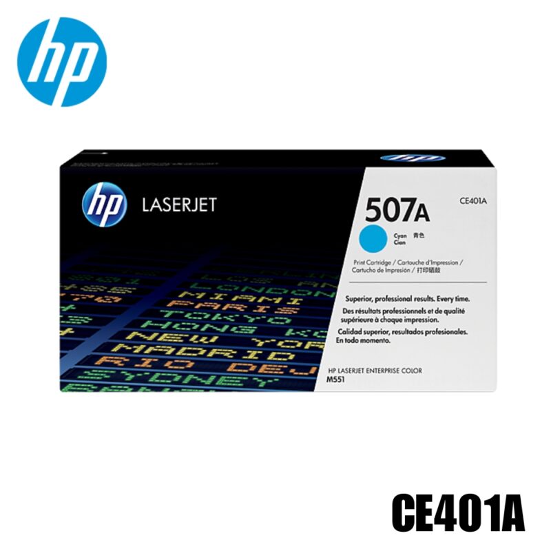 Toner HP 507A Original Cian (CE401A) LaserJet Enterprise 500 M551dn, M551n, M551xh | 6000 Pag