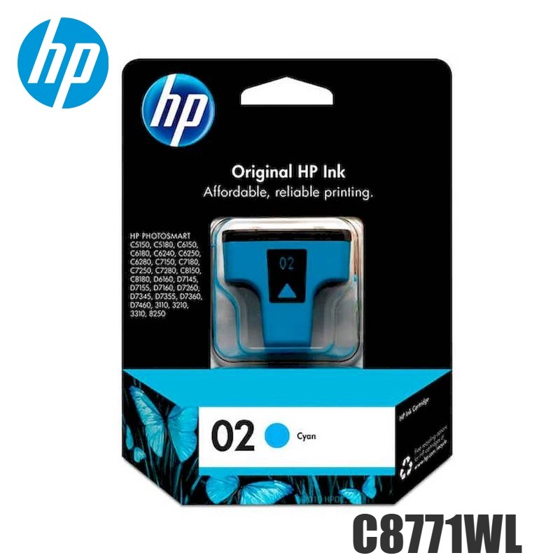 Tinta HP 02 original C8771WL Cyan