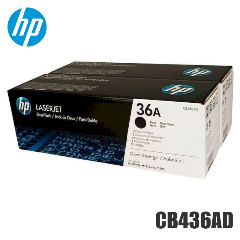 Tóner HP 36AD dual pack CB436AD negro