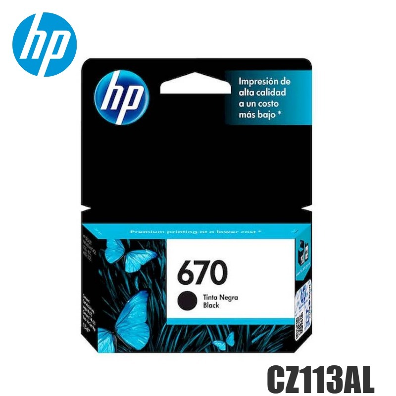 Tinta HP 670 original CZ113AL Negro