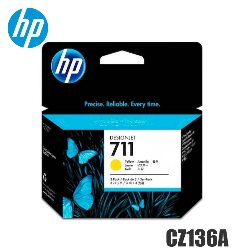 Tinta HP 711 TriPack CZ136A Yellow