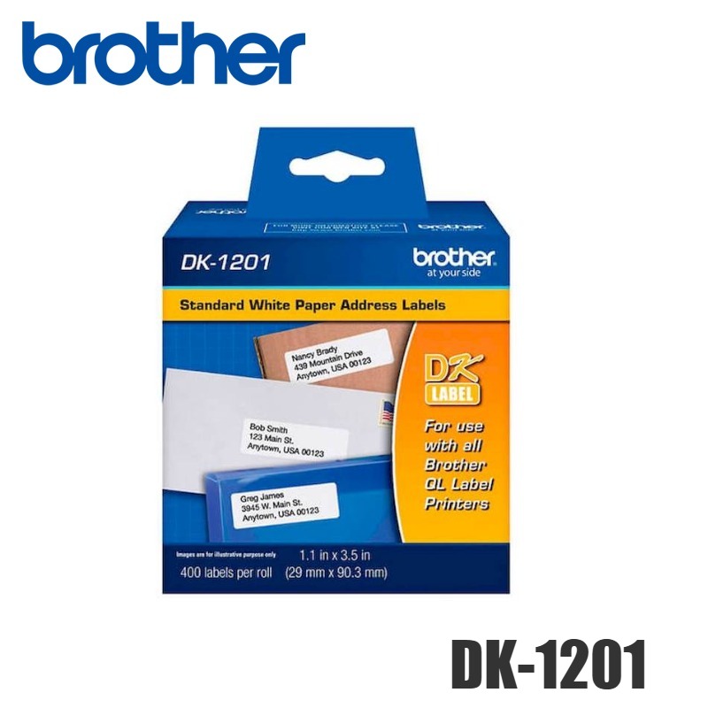 Cinta Brother DK-1201 Negro Sobre Blanco