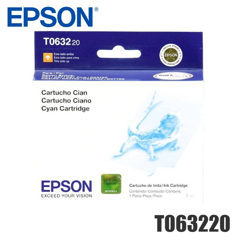 Tinta Epson T063220 original T0632 Cian