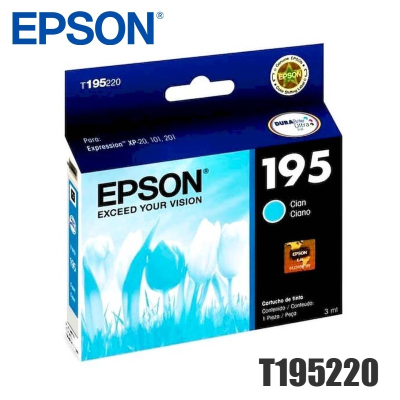 Tinta Epson T195220 original T1952 Cian