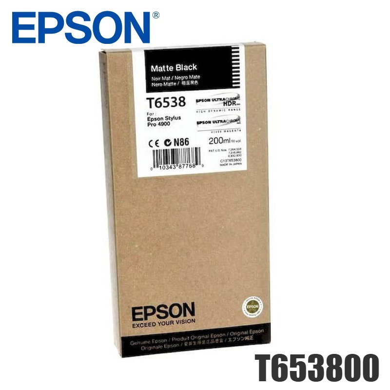 Tinta Epson T653800 original T6538 Mate Black