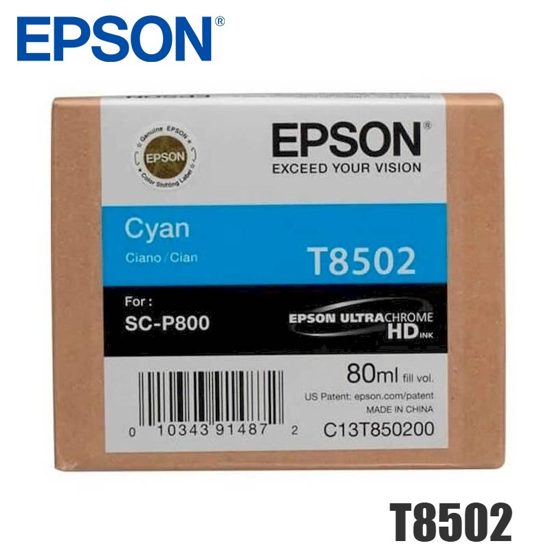 Tinta Epson T8502 original T850200 Cyan