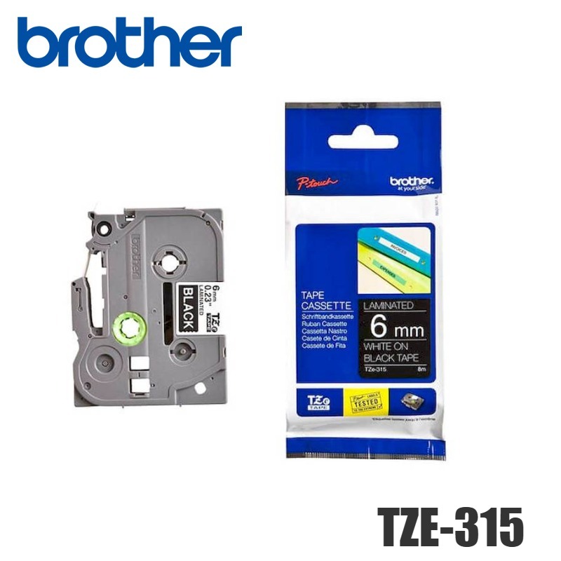 Cinta Brother TZE-315 Blanco sobre Negro