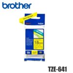 Cinta Brother TZE-641 Negro sobre Amarillo