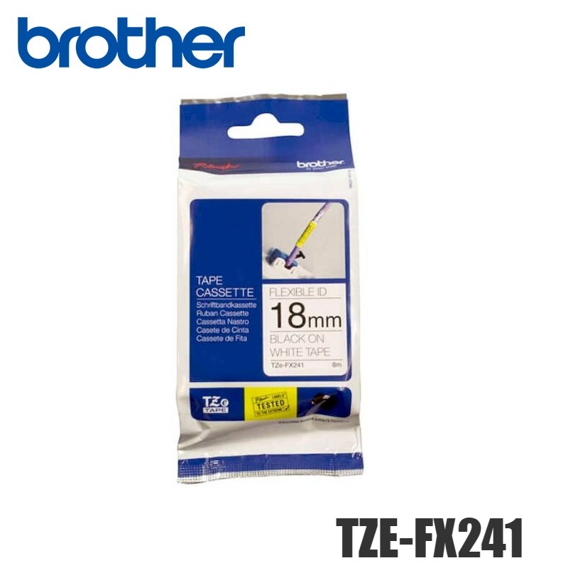 Cinta Brother TZE-FX241 Negro Sobre Blanco