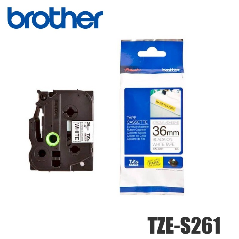 Cinta Brother TZE-S261 Negro Sobre Blanco