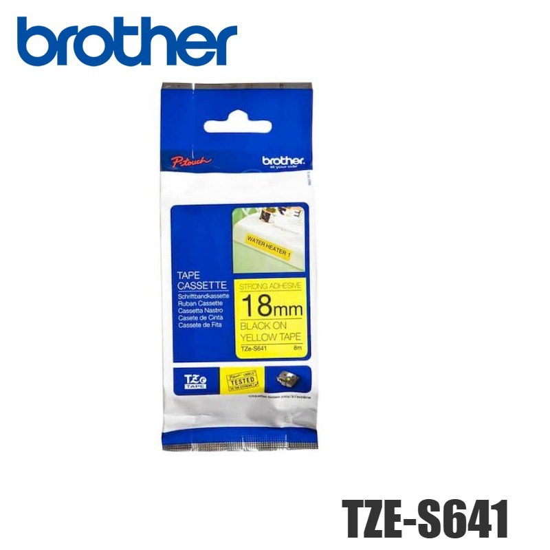 Cinta Brother TZE-S641 Negro sobre Yellow